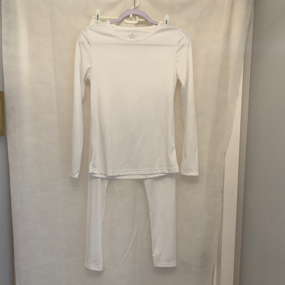 Cuddl Duds White ClimateSmart Thermal Base Layer Set Women’s Small